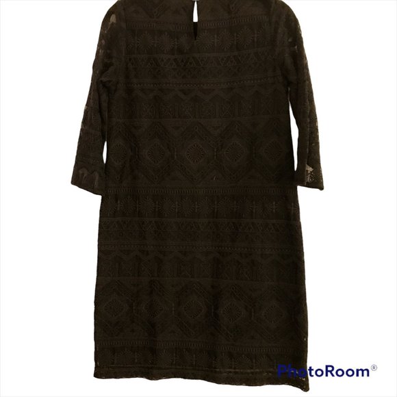 NWOT Mango Black Lace Sheath Dress US 2 - Picture 2 of 4